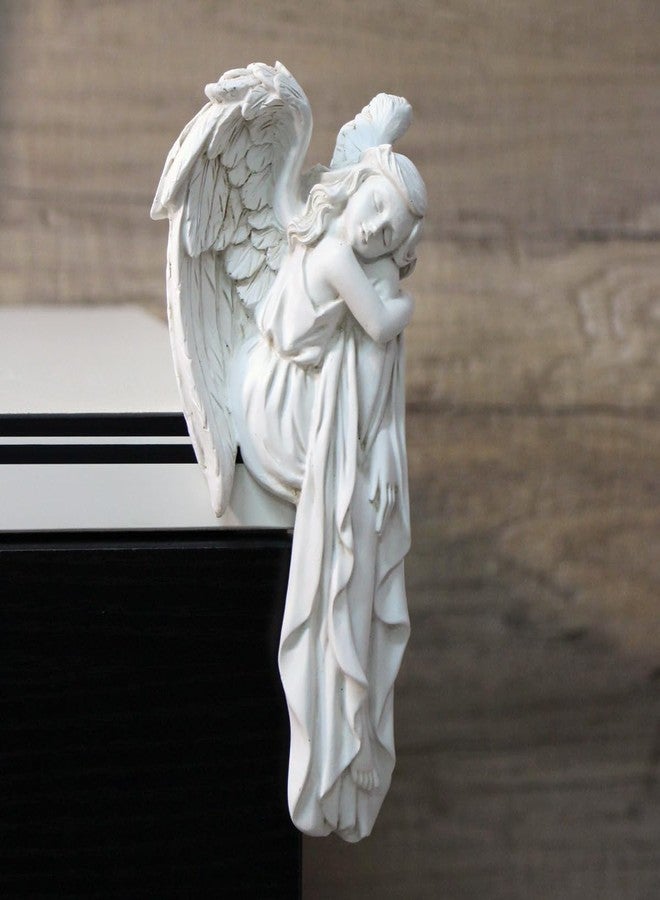 JARPSIRY Sleeping Angel Statue Door Corner Decor, 6.3 Inch Tall Resin Guardian Angel Figurine Edge Sculpture for Home Window Cabinet Ornaments (Right) - Image 3